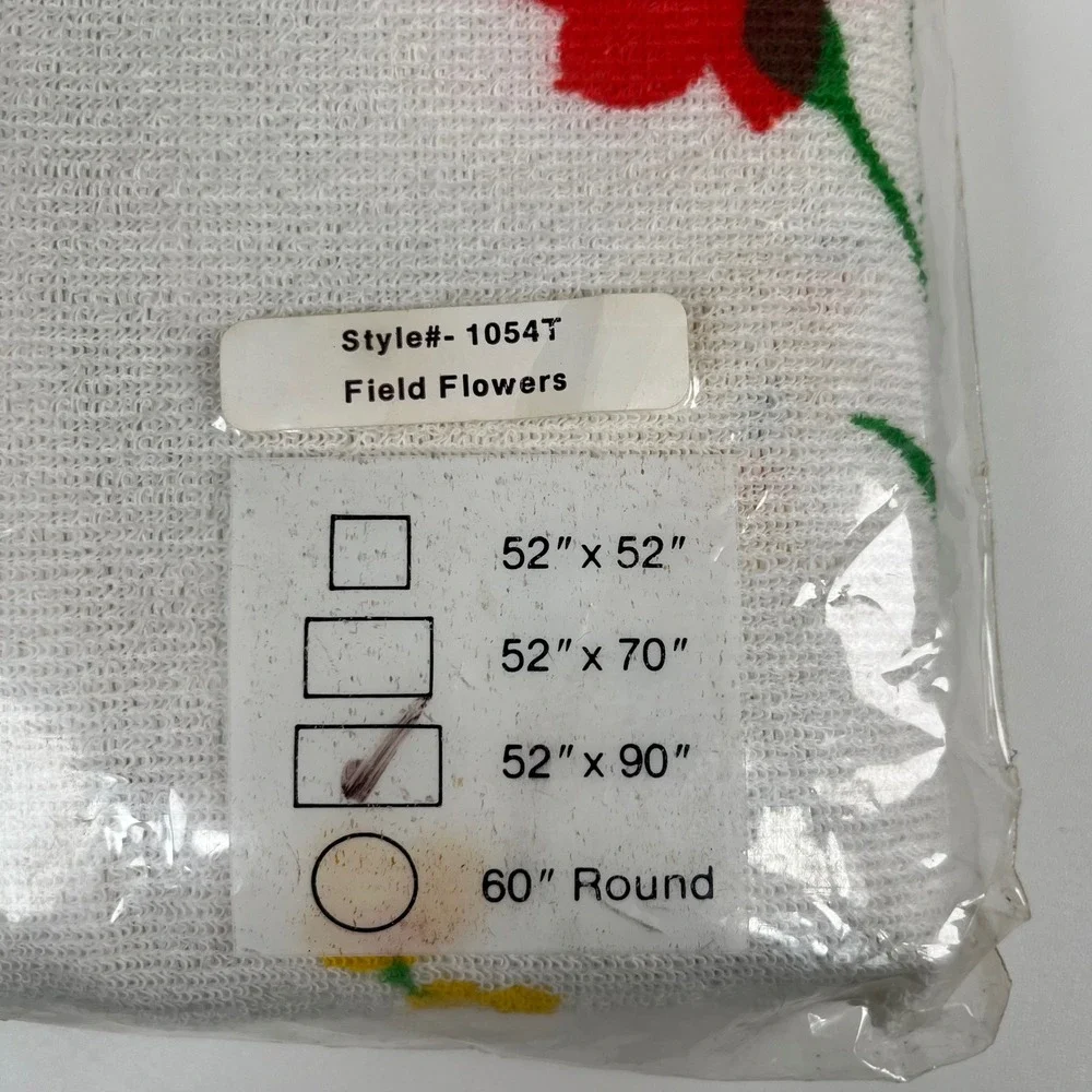 Vintage Parisian Prints Field Flowers 52x90 Tablecloth NOS Floral USA‎ NWT